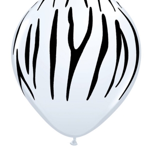 Балон с печат Зебра Сафари Джунгла, диаметър 30 см, 5 бр. в пакет