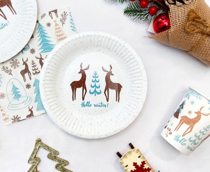 Хартиена парти чашка Елен, Коледа, 250 мл, 6 бр. в опаковка /Gd/