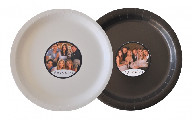 Хартиена парти чинийка  Приятели, 6бр. пакет