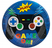 Хартиена чинийка Плейстейшън, джойстик,  Game On, 18 см, 6бр. /mb/