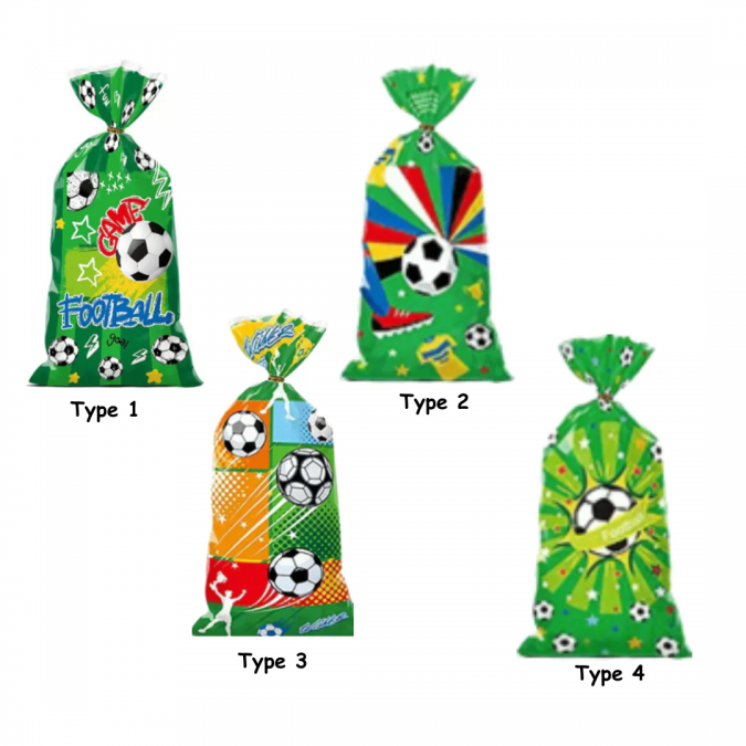 Подаръчни торбички целофан, Футбол, 27х12,5см, 50бр. /Pe/