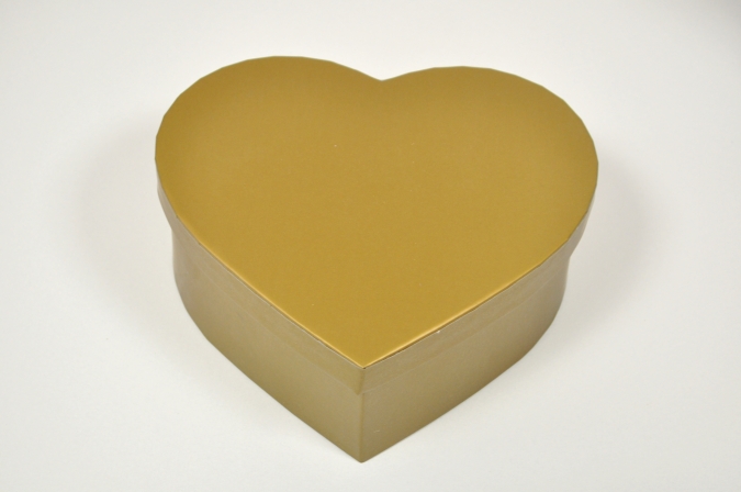 Кутия за подарък сърце, цвят злато, 20/18/7,5см /Sa/