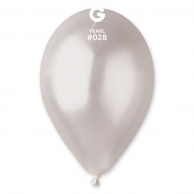 Балон бял перла металик, диаметър 26 см, 10 бр. в пакет Gemar GM90 #028 /Uk/