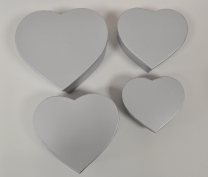 Кутия за подарък сърце, цвят сребро, 20/18/7,5см /Sa/