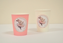 Хартиена чашка 220 мл., Зайче с туту пола, момиче, 6бр. пакет
