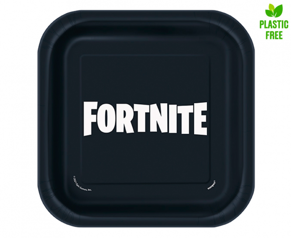Хартиена парти чинийка Фортнайт / Fortnite, 8 бр. в пакет 17,4 х 17,4 см, лиценз Gd
