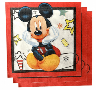 Парти салфетки Мики Маус, 33х33 см /Gx/