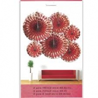 Висяща декорация - 6 бр. ветрило, розово злато, диаметър 40,30,20 см /Pe/