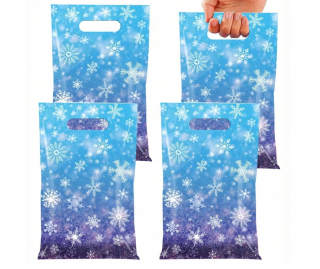 Подаръчни торбички, пликове за сладки Снежинки, Коледа, 16х25см, 20 бр. в опаковка /Ch/
