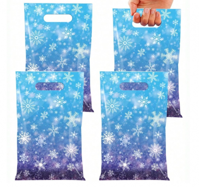 Подаръчни торбички, пликове за сладки Снежинки, Коледа, 16х25см, 20 бр. в опаковка /Ch/