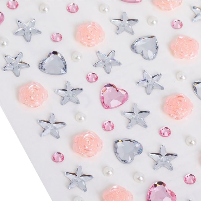 Акрилни стикери - сърца, звезди и рози /Mb/