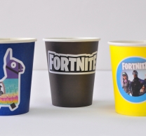 Персонализирана хартиена парти чашка 250 мл Фортнайт Лама, 6бр. пакет