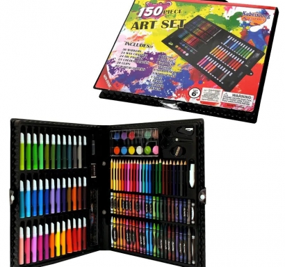 Комплект за рисуване и оцветяване в куфарче, 150 части /Km/