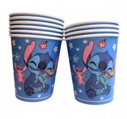 Хартиена чашка 200 мл Стич и Ейнджъл, 10 бр. в пакет /Pe/