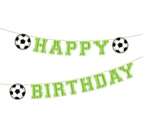 Банер гирлянд Футбол с текст Happy Birthday и 3 топки, 2,50 м дължина /Pp/