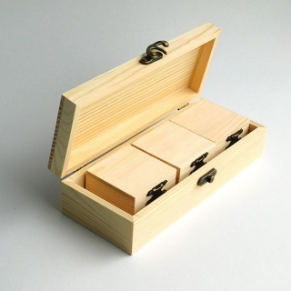 Дървена кутия с 3 малки кутийки, 21,0х8,5х5,5см /Sa/