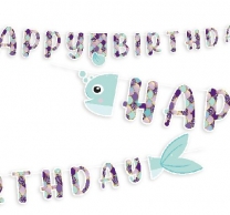 Банер гирлянд Русалка, с букви Happy Birthday, 2,50 м /Tr/