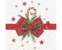 Парти салфетки Коледа, панделка, 20 бр в пакет /Gd/