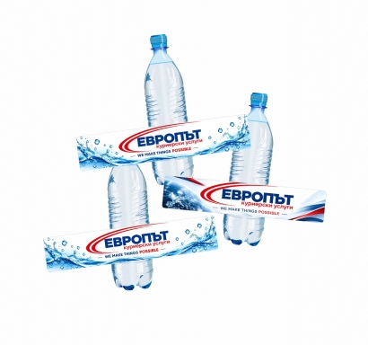 Етикет за бутилка с вода корпоративен дизайн, 5бр. в пакет