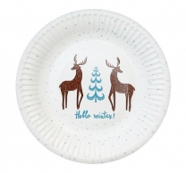 Хартиена чинийка Елен, Коледа, 18 см, 6 бр. в пакет /Gd/