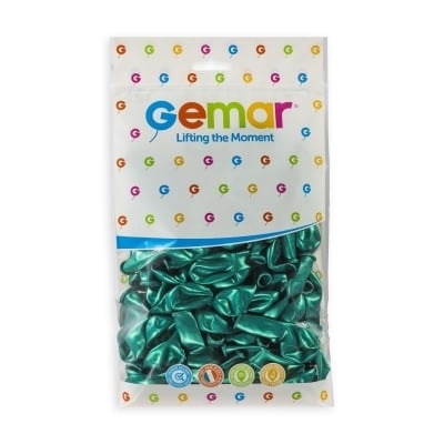 Балон зелен металик, диаметър 13см,100бр. в пакет, Gemar AM50 055 /Uk/