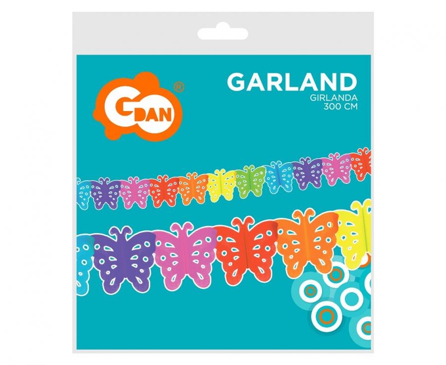 Гирлянд от 3D Пеперуди в различни "Дъга" цветове, 3,60 м. /Gd/