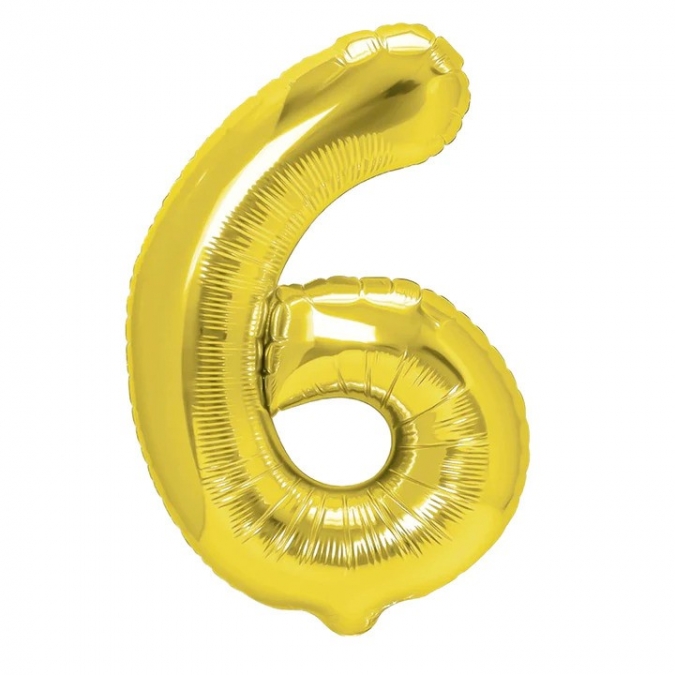 Фолиев балон цифра 3, цвят злато, 40см /Pp/