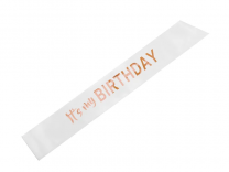 Лента It's my birthday, цвят бяло и розово злато /Pd/