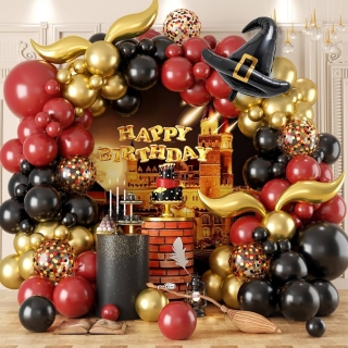 Комплект с балони тип арка, Магьосник,  Хари Потър, 155бр. /Tm/