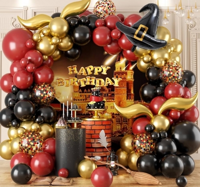 Комплект с балони тип арка, Магьосник, Хари Потър, 155бр. /Tm/