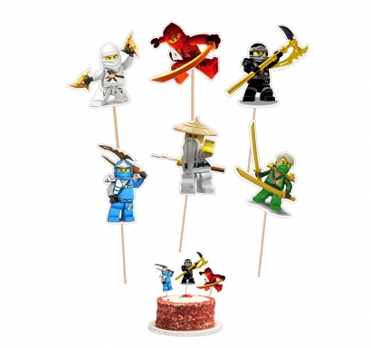 Топер за торта Лего Нинджаго, 6 бр. в опаковка