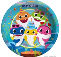 Хартиена парти чинийка Бейби Шарк 23 см, / Baby Shark, 8 бр. в опаковка
