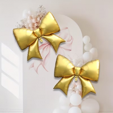 Фолиев балон Панделка, цвят злато, 98 см, 2 бр. в опаковка /Tm/