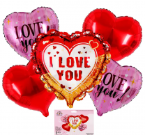 Комплект 5 бр. фолиеви балони I LOVE YOU /Km/
