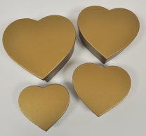 Кутия за подарък сърце, цвят злато, 13/13/4,5см /Sa/