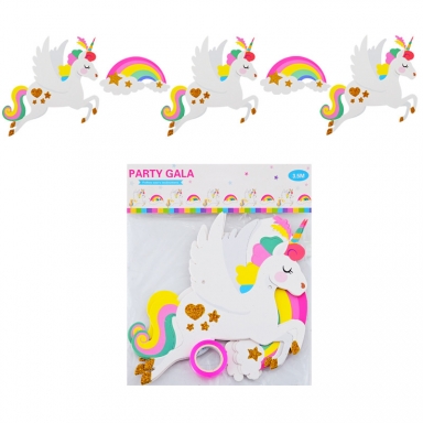 Банер гирлянд за декорация Еднорог / Unicorn, 3,5м. дължина
