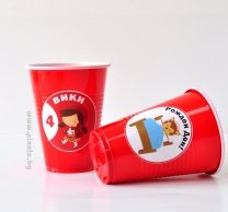 Персонализирана хартиена парти чашка Червената шапчица, 6бр пакет