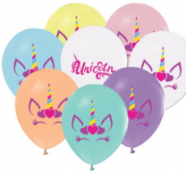 Комплект 10 бр. латексови балони Еднорог, микс цветове /Tr/