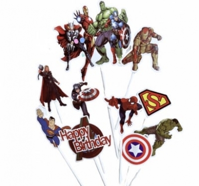 Топер за мъфини и торта Отмъстителите/Avengers,10 брoя /Pe/