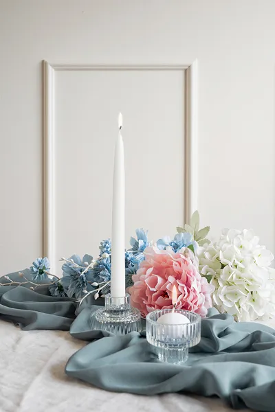 Свещ за декорация, цвят перла, 24см /Pd/