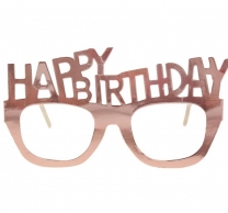Парти очила Happy Birthday в розово злато, 4 бр. в пакет /Gd/
