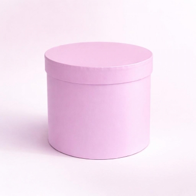 Кръгла кутия с капак, цвят розов, ф15/14см /Sa/