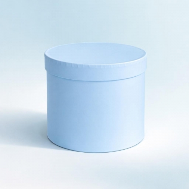 Кръгла кутия с капак, цвят син, ф15/14см /Sa/