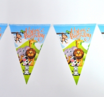 Банер гирлянд за декорация Сафари, Джунгла, животни, 2,00 м дължина