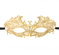 Венецианска дантелена маска, цвят злато, 23х8,5см /Pp/