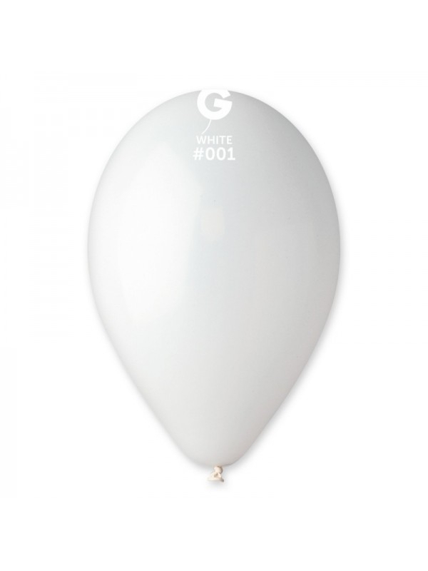 Балон цвят бял / White, диаметър 26 см, 100 бр. в пакет, Gemar G90 #001