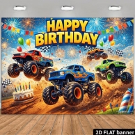 Винил за фон Monster Truck, Хот Уилс, размер 150х100см /Ch/