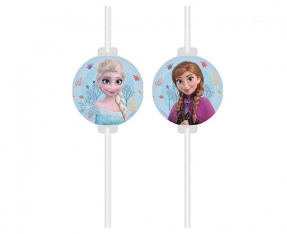 Сламки с облър Елза и Ана / Frozen, 4 бр. в пакет /Gd/