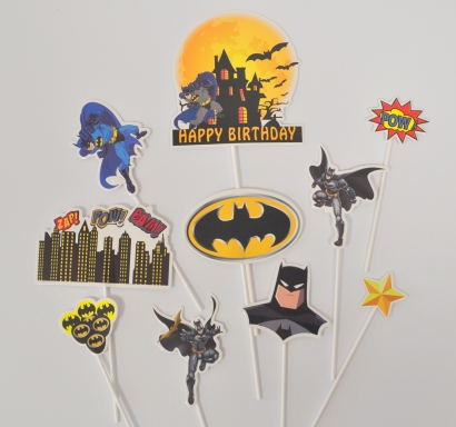 Топер за мъфини и торта Батман, 10 брoя /Pe/