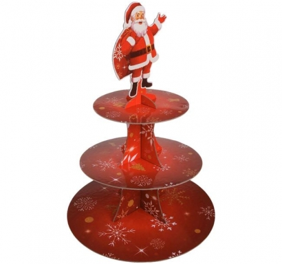 Стойка за мъфини три нива, Дядо Коледа /Mb/